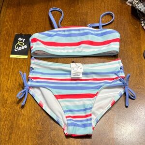 Art Class Striped Bikini with Red, Blue, and White